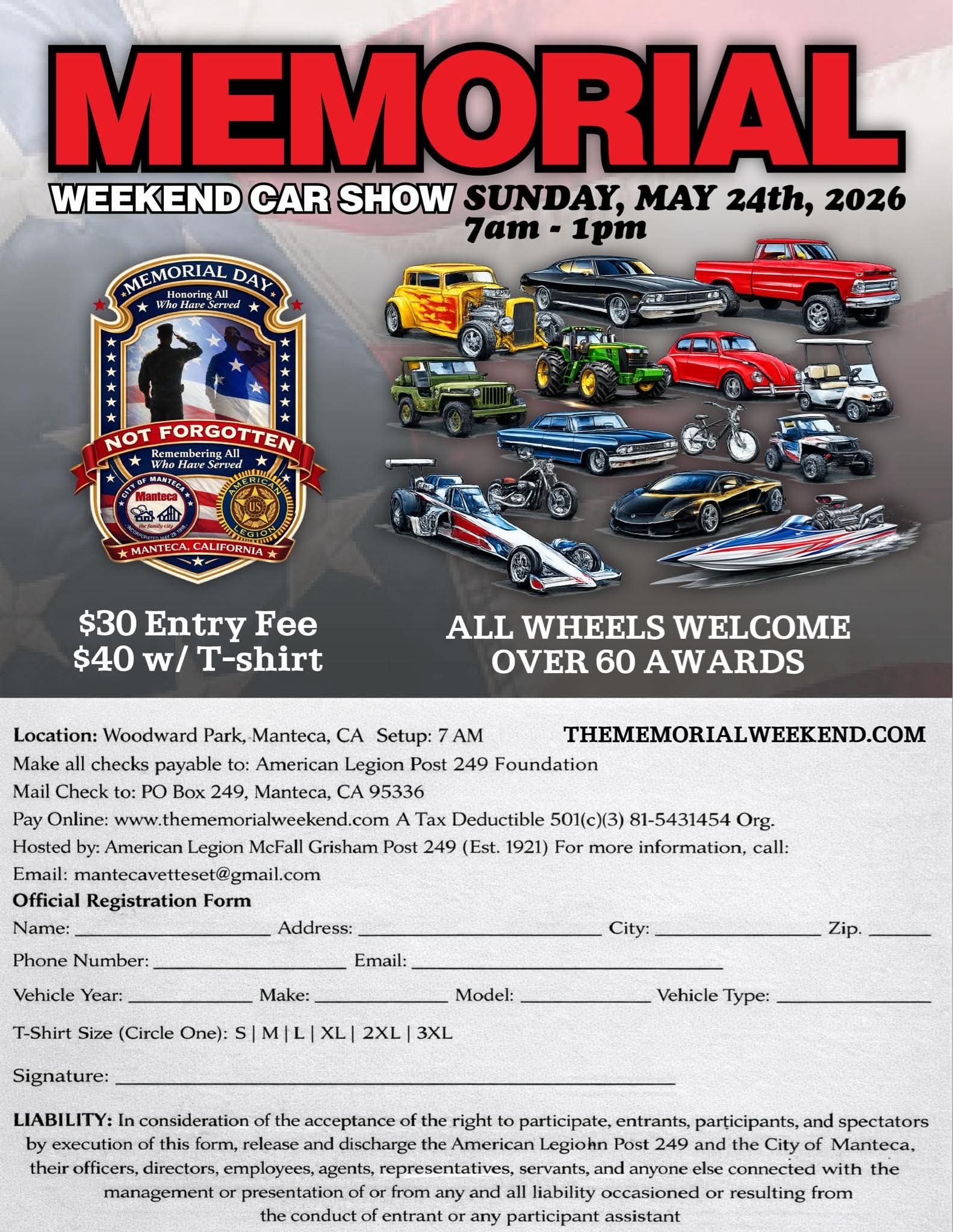 Memorial Weekend 2026 Car Show Flyer